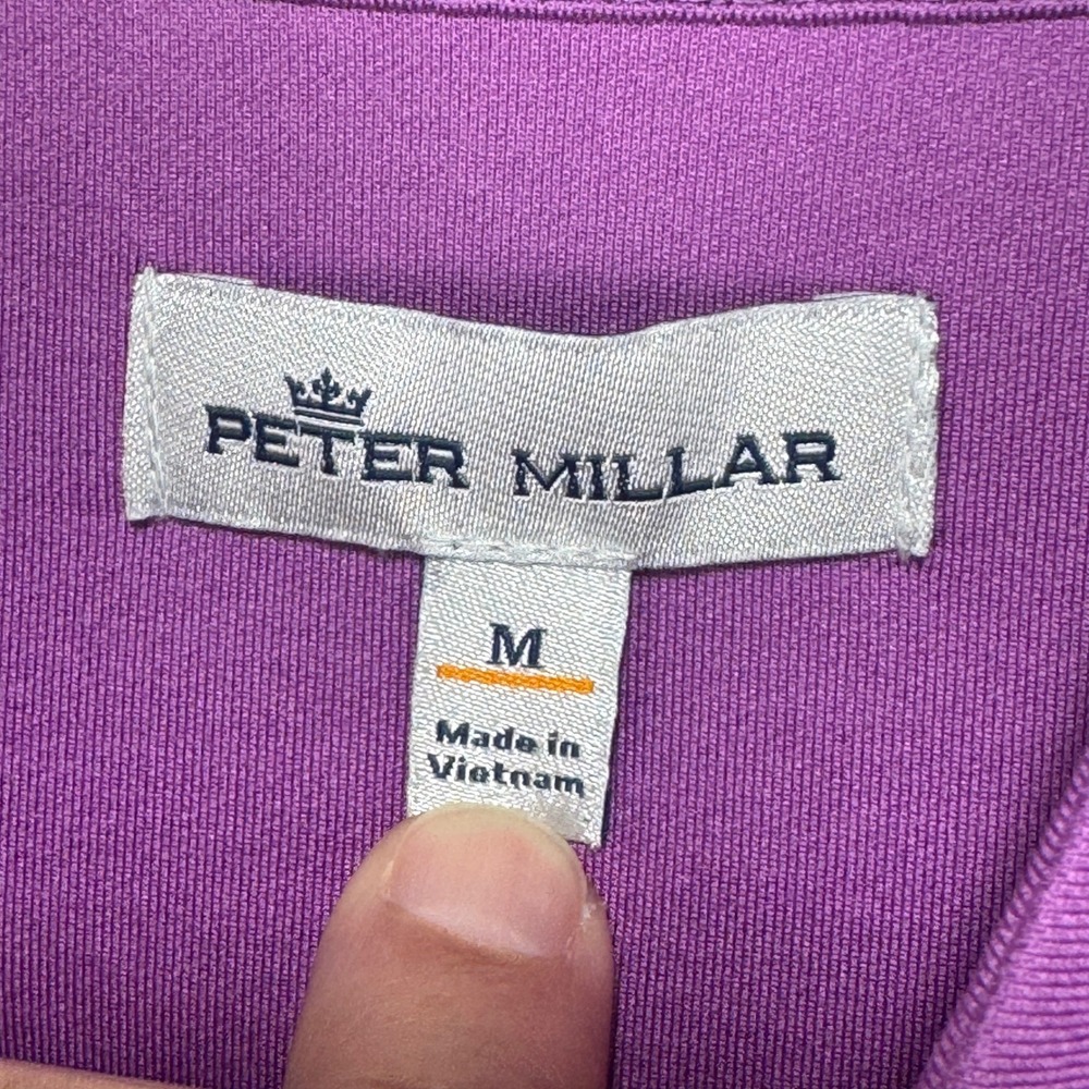 St. Ives Peter Millar Melange Performance Quarter Zip Pullover Men Medium Purple - Picture 5 of 10